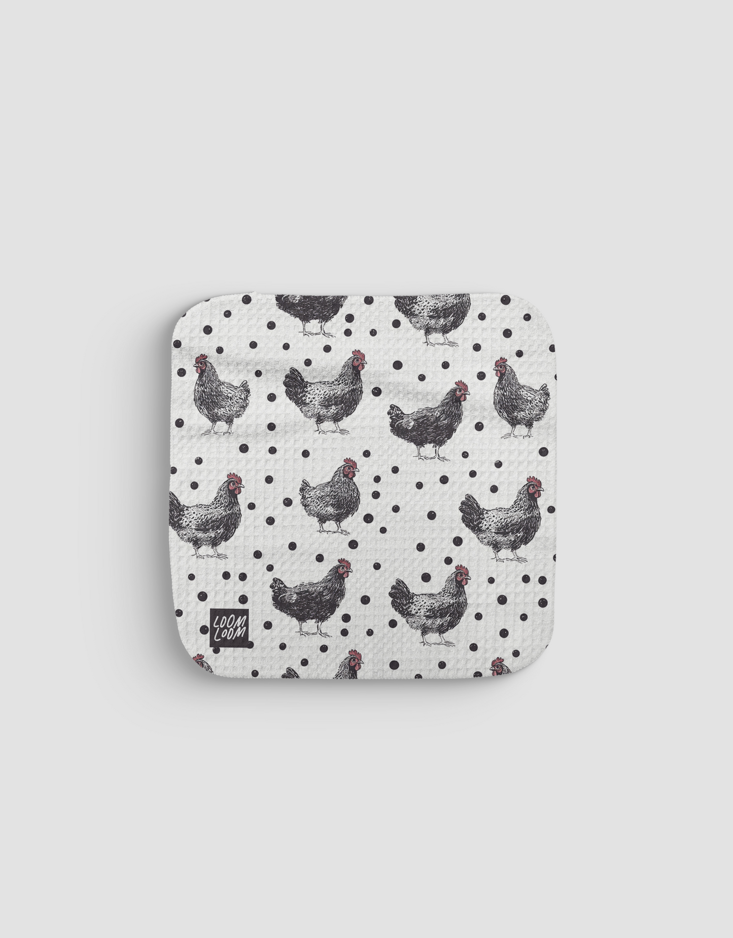 Black & White Chickens Dishcloth