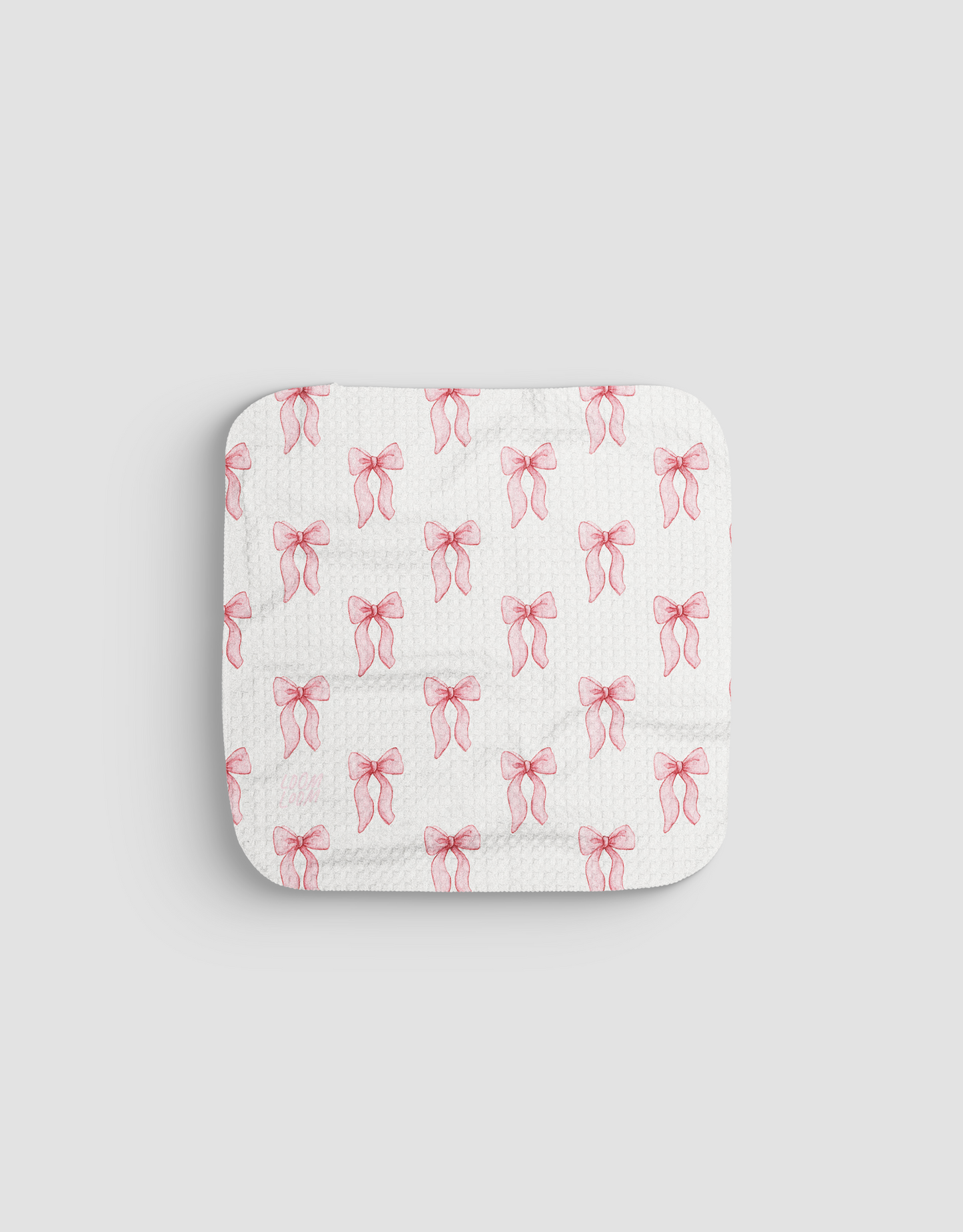 Watercolor Pink Bows Dishcloth