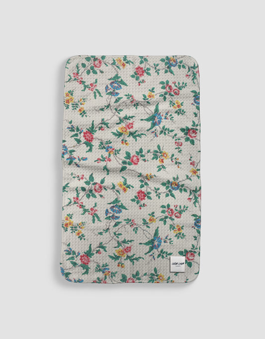 Loom Loom Kitchen Tea Towel - Vintage Roses Floral Flower Pattern Print Eco Microfiber Waffle Woven Towels