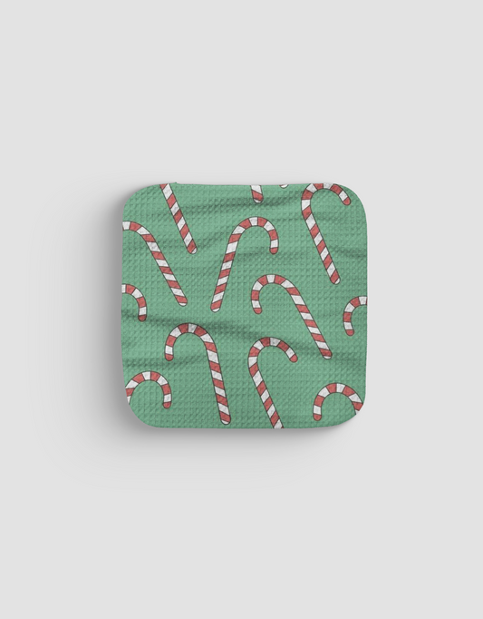 Green Canes Dishcloth