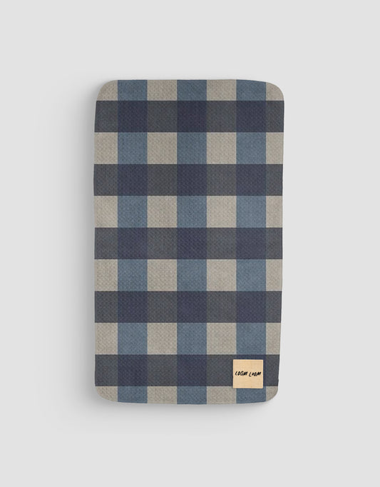 Navy Tan Plaid