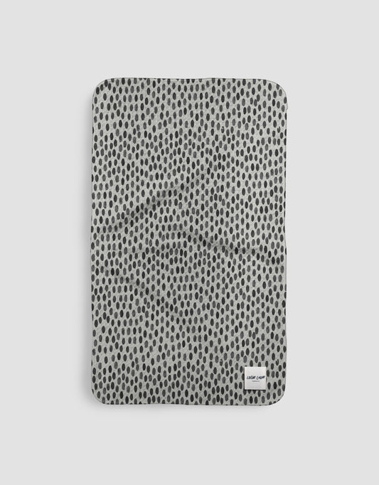 Loom Loom Kitchen Tea Towel - Black White Watercolor Dots Pattern Print Eco Microfiber Waffle Woven Towels