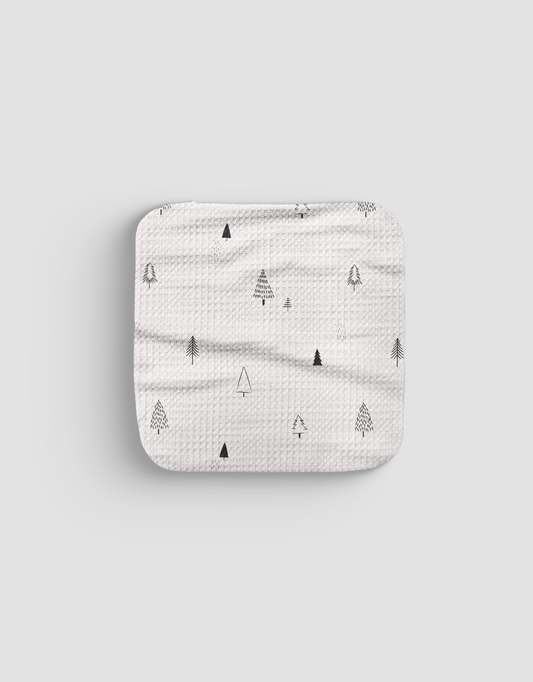 White Black Trees Dishcloth